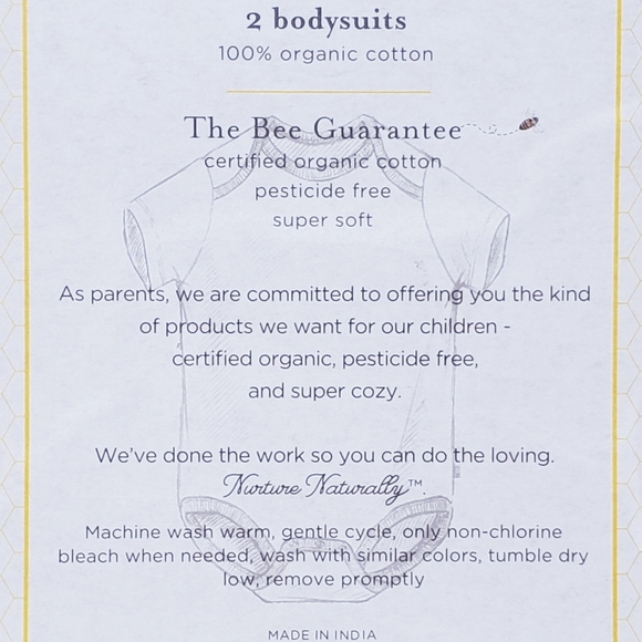 BURT'S BEES Onesies (2-Pack) 100% Organic Cotton - Picture 8 of 8